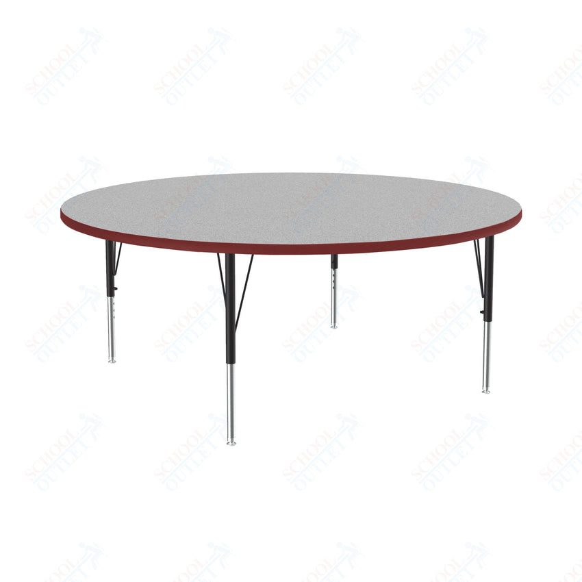 Correll Round Deluxe High - Pressure Top Activity Tables 60"W x 60"L x 19 - 29"H Adjustable Height (COR - A60 - RND - XX) - SchoolOutlet