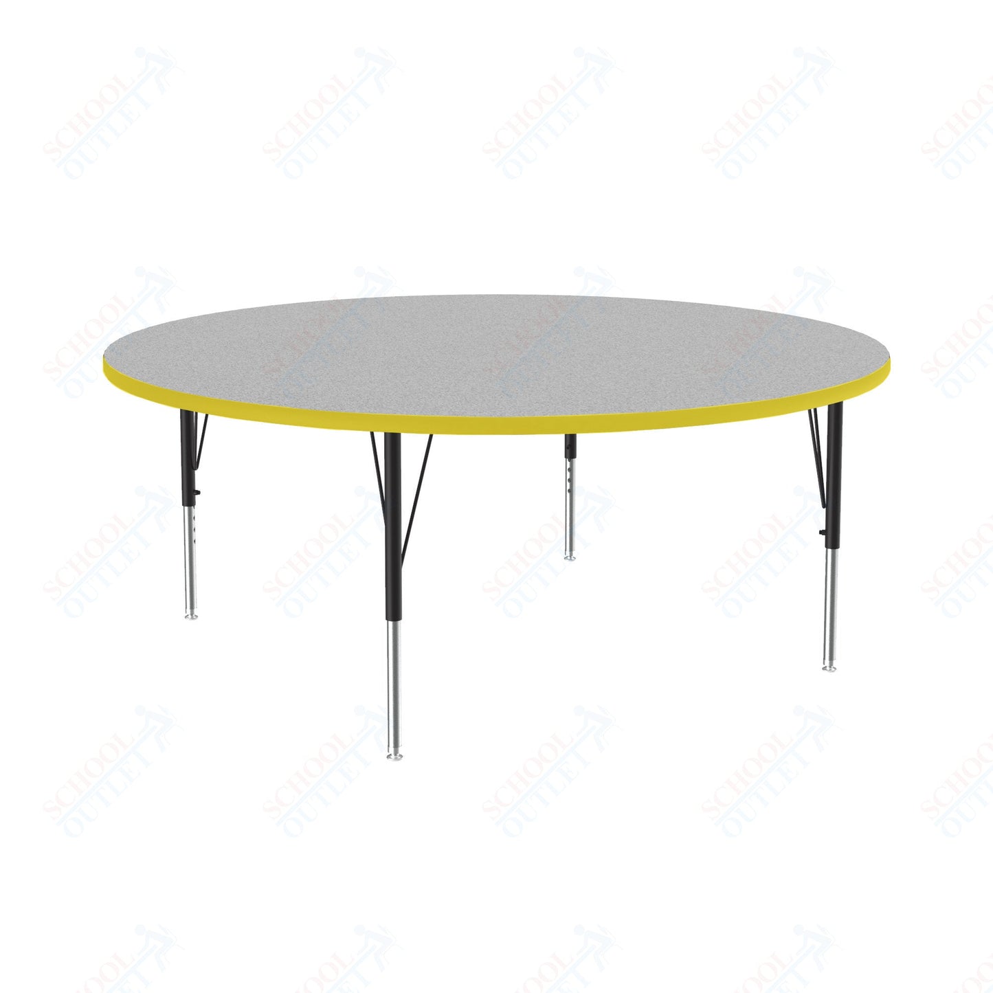 Correll Round Deluxe High - Pressure Top Activity Tables 60"W x 60"L x 19 - 29"H Adjustable Height (COR - A60 - RND - XX) - SchoolOutlet