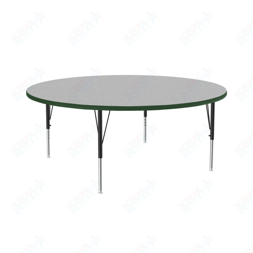 Correll Round Deluxe High - Pressure Top Activity Tables 60"W x 60"L x 19 - 29"H Adjustable Height (COR - A60 - RND - XX) - SchoolOutlet