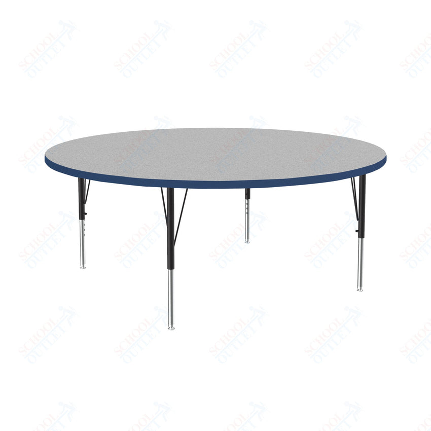 Correll Round Deluxe High - Pressure Top Activity Tables 60"W x 60"L x 19 - 29"H Adjustable Height (COR - A60 - RND - XX) - SchoolOutlet
