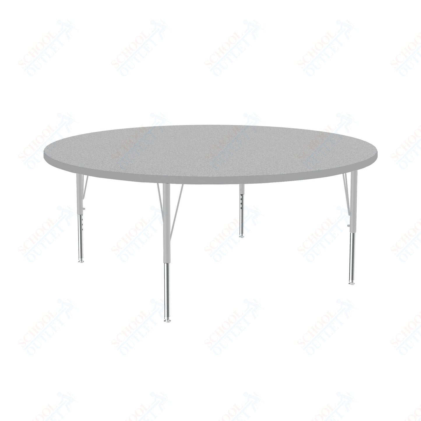Correll Round Deluxe High - Pressure Top Activity Tables 60"W x 60"L x 19 - 29"H Adjustable Height (COR - A60 - RND - XX) - SchoolOutlet