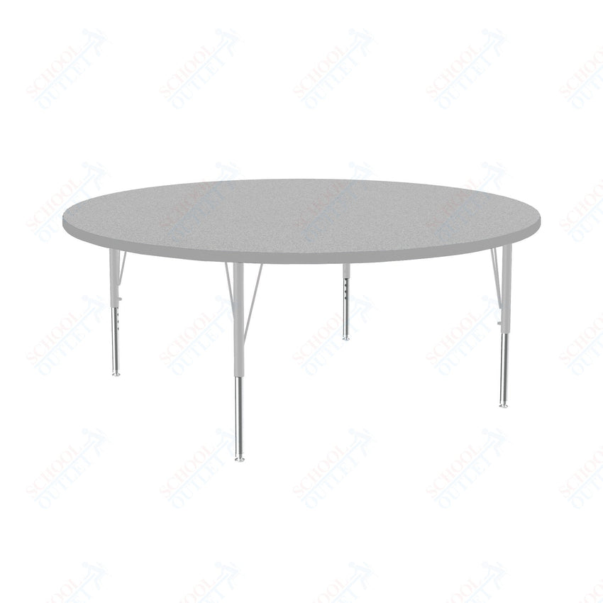Correll Round Deluxe High - Pressure Top Activity Tables 60"W x 60"L x 19 - 29"H Adjustable Height (COR - A60 - RND - XX) - SchoolOutlet