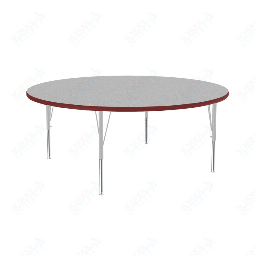 Correll Round Deluxe High - Pressure Top Activity Tables 60"W x 60"L x 19 - 29"H Adjustable Height (COR - A60 - RND - XX) - SchoolOutlet