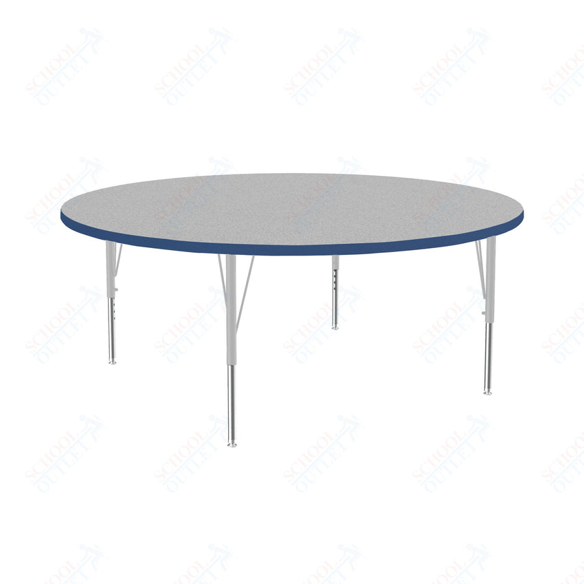 Correll Round Deluxe High - Pressure Top Activity Tables 60"W x 60"L x 19 - 29"H Adjustable Height (COR - A60 - RND - XX) - SchoolOutlet