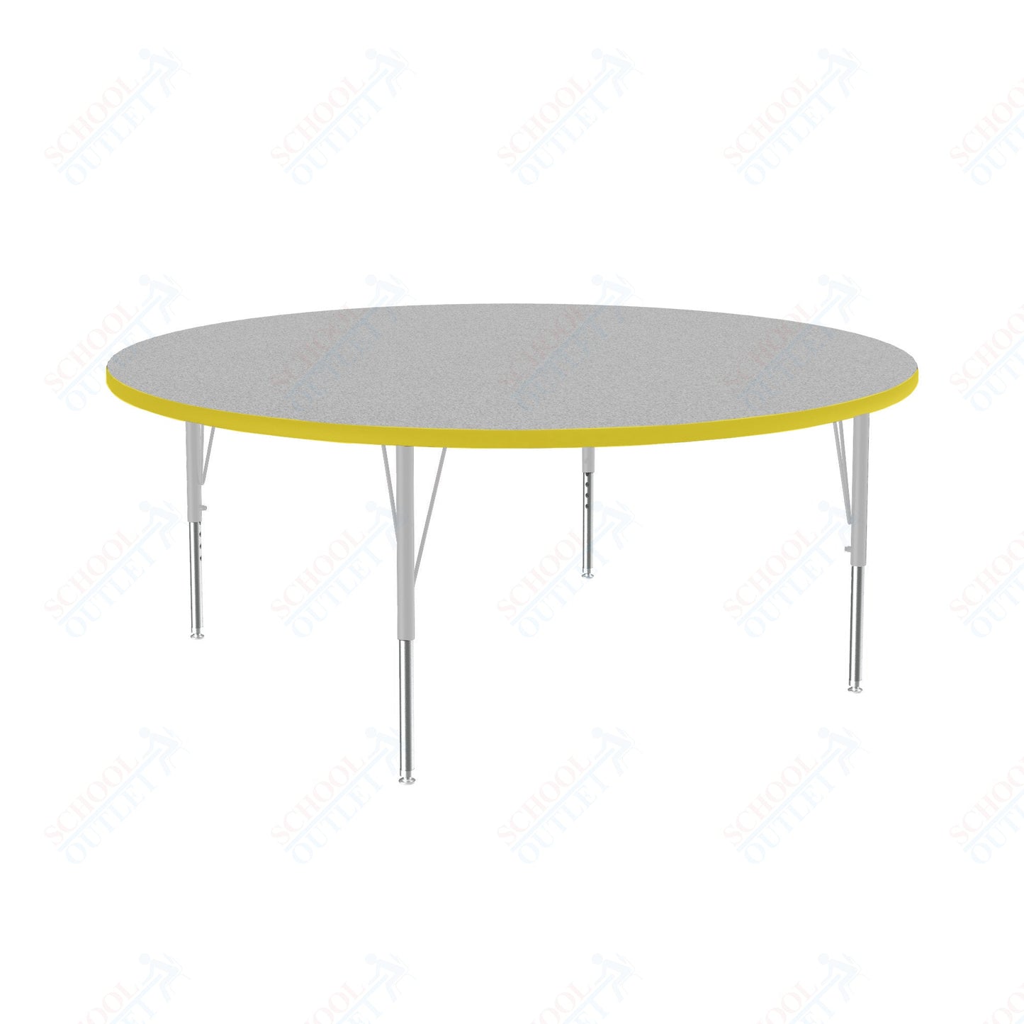 Correll Round Deluxe High - Pressure Top Activity Tables 60"W x 60"L x 19 - 29"H Adjustable Height (COR - A60 - RND - XX) - SchoolOutlet