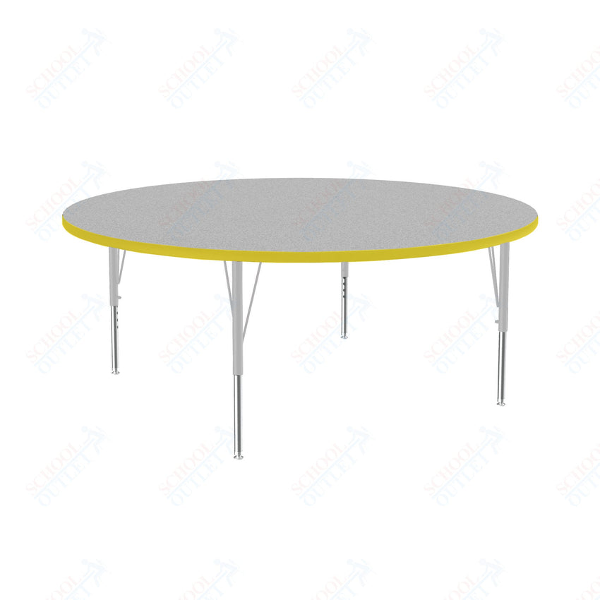 Correll Round Deluxe High - Pressure Top Activity Tables 60"W x 60"L x 19 - 29"H Adjustable Height (COR - A60 - RND - XX) - SchoolOutlet
