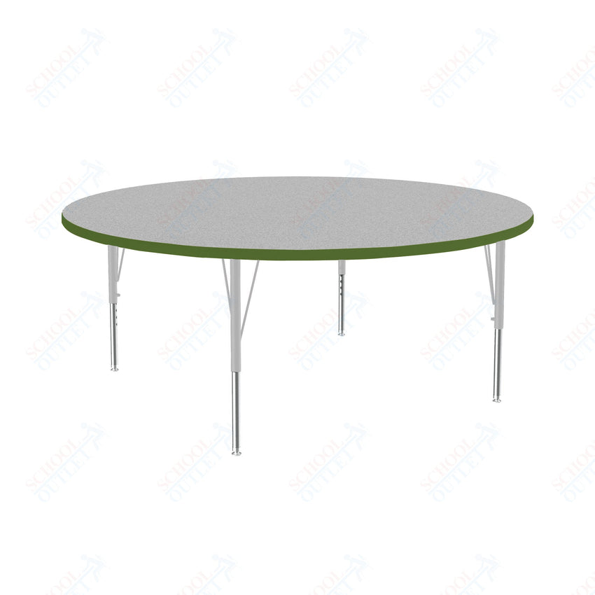 Correll Round Deluxe High - Pressure Top Activity Tables 60"W x 60"L x 19 - 29"H Adjustable Height (COR - A60 - RND - XX) - SchoolOutlet