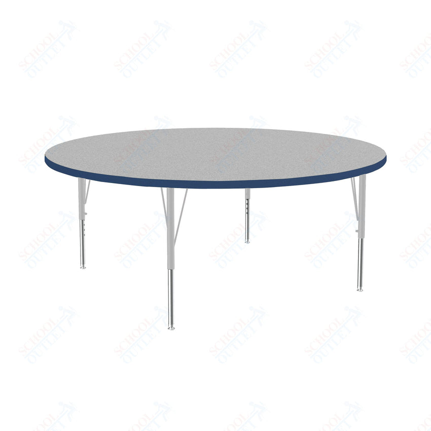 Correll Round Deluxe High - Pressure Top Activity Tables 60"W x 60"L x 19 - 29"H Adjustable Height (COR - A60 - RND - XX) - SchoolOutlet