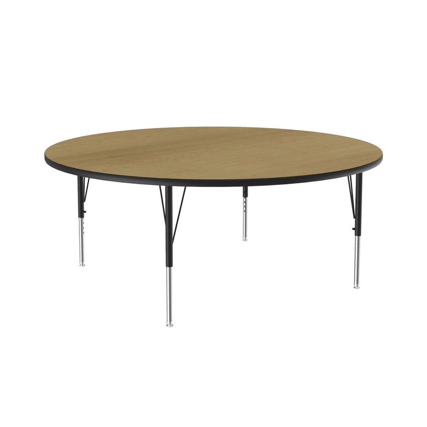 Correll Round Deluxe High - Pressure Top Activity Tables 60"W x 60"L x 19 - 29"H Adjustable Height (COR - A60 - RND - XX) - SchoolOutlet