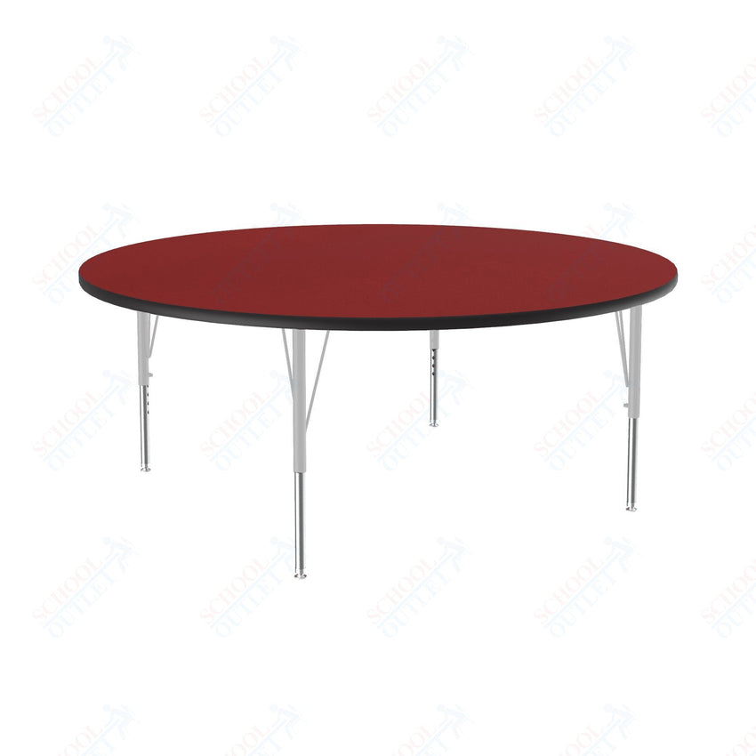Correll Round Deluxe High - Pressure Top Activity Tables 60"W x 60"L x 19 - 29"H Adjustable Height (COR - A60 - RND - XX) - SchoolOutlet