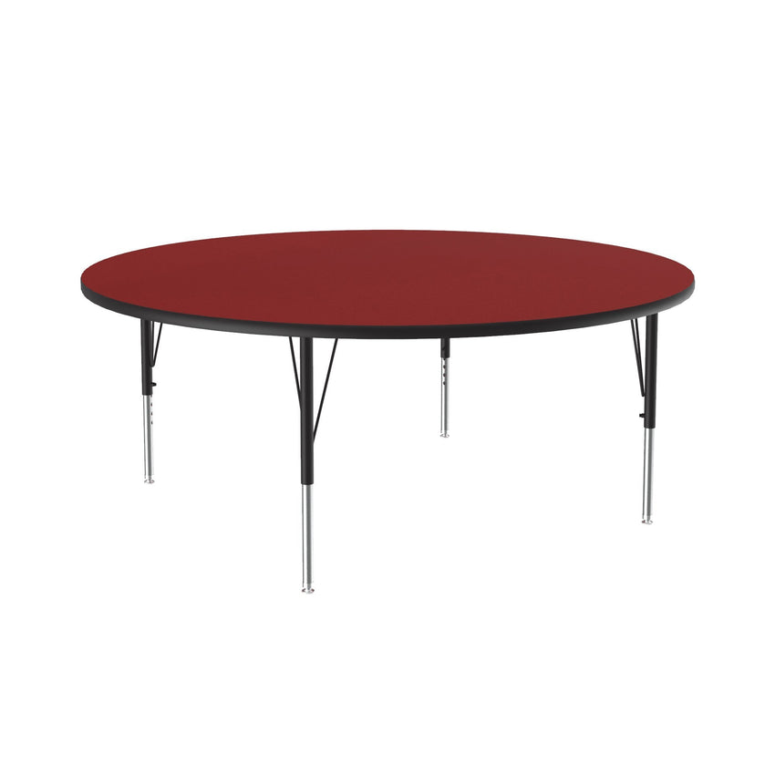 Correll Round Deluxe High - Pressure Top Activity Tables 60"W x 60"L x 19 - 29"H Adjustable Height (COR - A60 - RND - XX) - SchoolOutlet