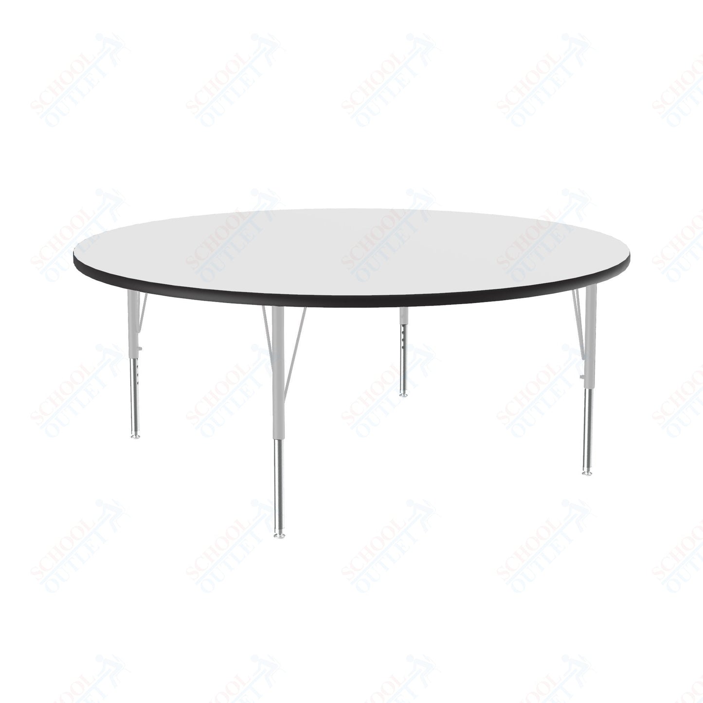 Correll Round Deluxe High - Pressure Top Activity Tables 60"W x 60"L x 19 - 29"H Adjustable Height (COR - A60 - RND - XX) - SchoolOutlet