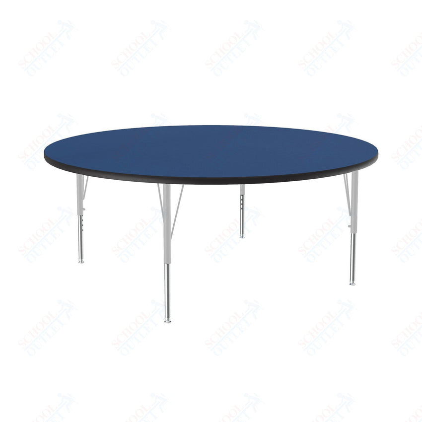Correll Round Deluxe High - Pressure Top Activity Tables 60"W x 60"L x 19 - 29"H Adjustable Height (COR - A60 - RND - XX) - SchoolOutlet