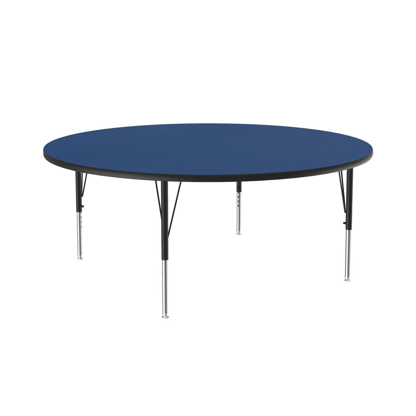 Correll Round Deluxe High - Pressure Top Activity Tables 60"W x 60"L x 19 - 29"H Adjustable Height (COR - A60 - RND - XX) - SchoolOutlet