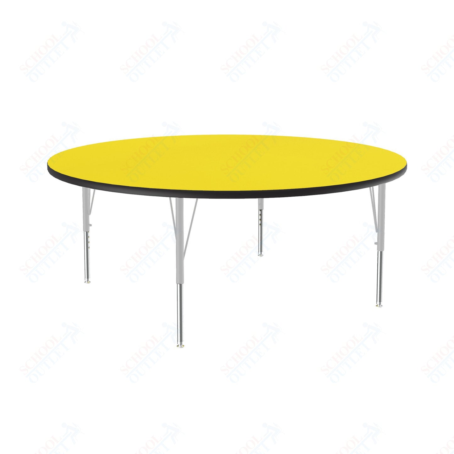 Correll Round Deluxe High - Pressure Top Activity Tables 60"W x 60"L x 19 - 29"H Adjustable Height (COR - A60 - RND - XX) - SchoolOutlet