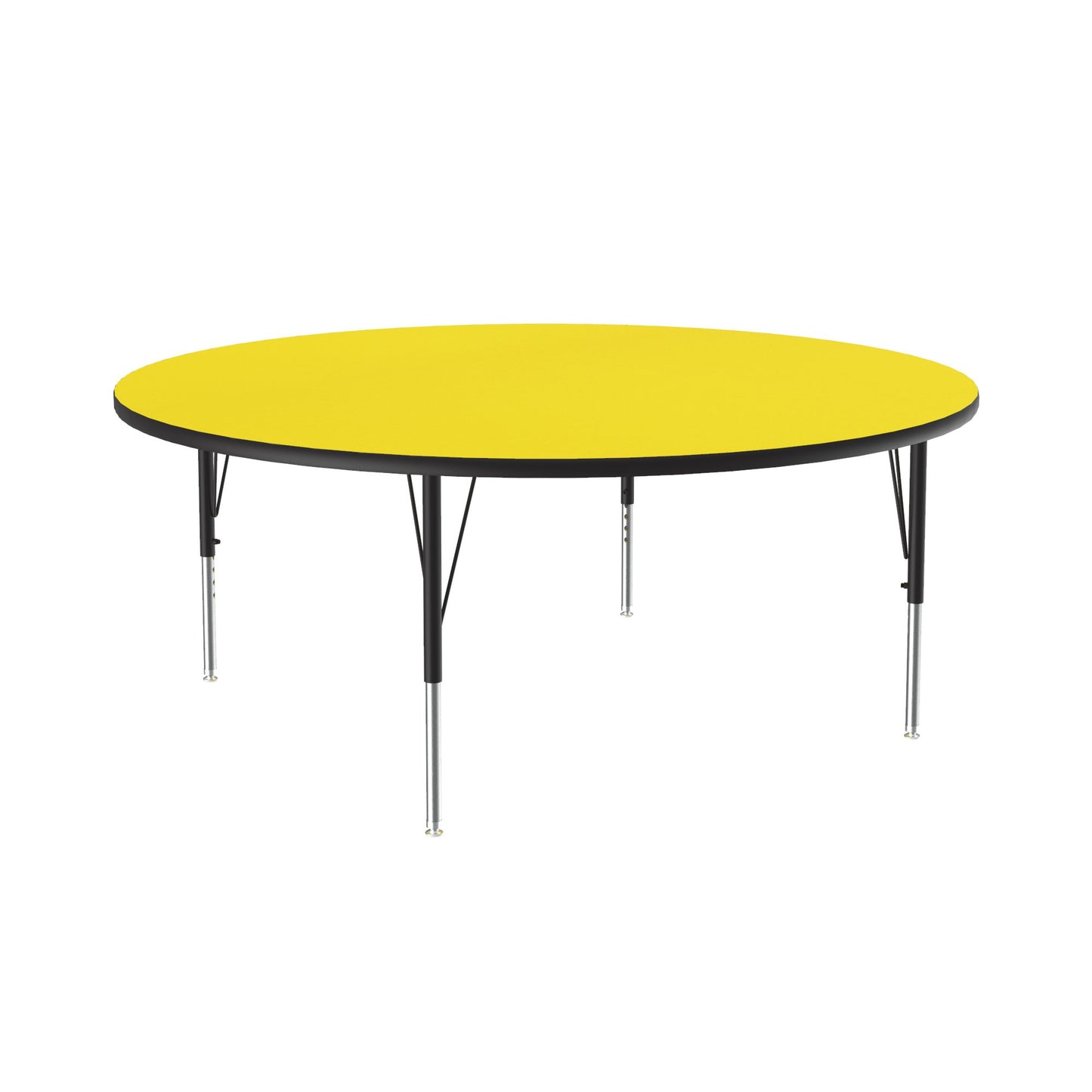 Correll Round Deluxe High - Pressure Top Activity Tables 60"W x 60"L x 19 - 29"H Adjustable Height (COR - A60 - RND - XX) - SchoolOutlet