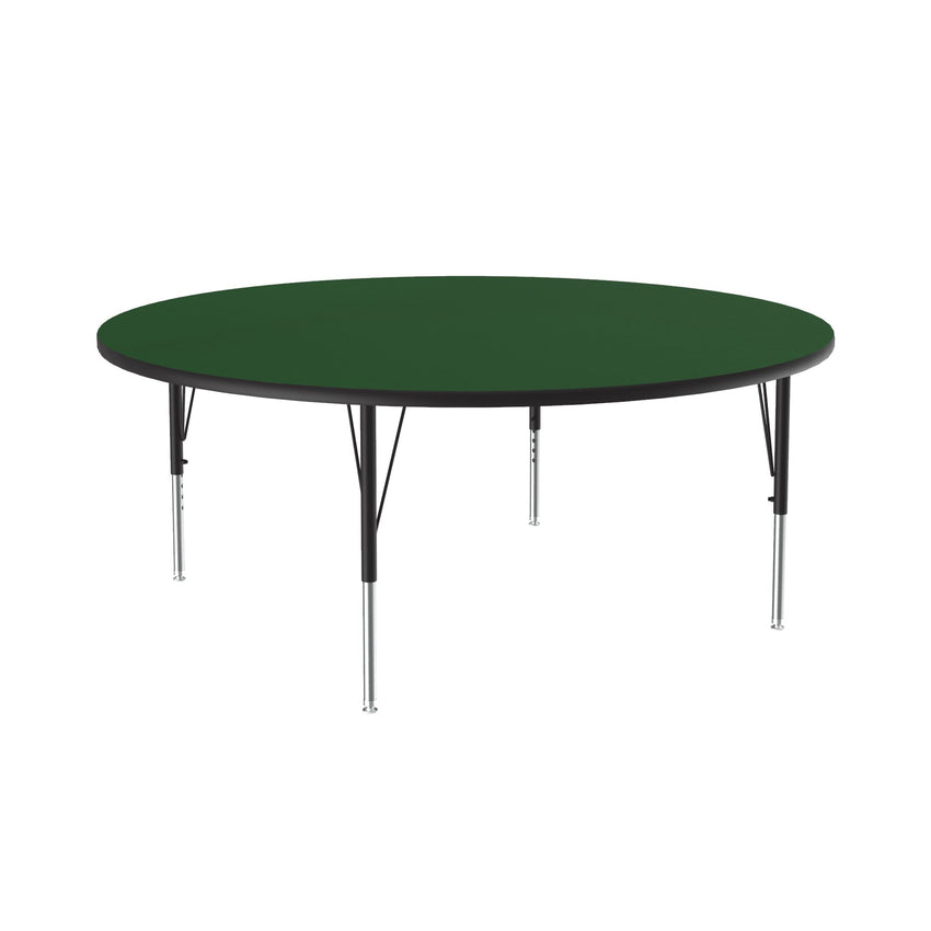 Correll Round Deluxe High - Pressure Top Activity Tables 60"W x 60"L x 19 - 29"H Adjustable Height (COR - A60 - RND - XX) - SchoolOutlet