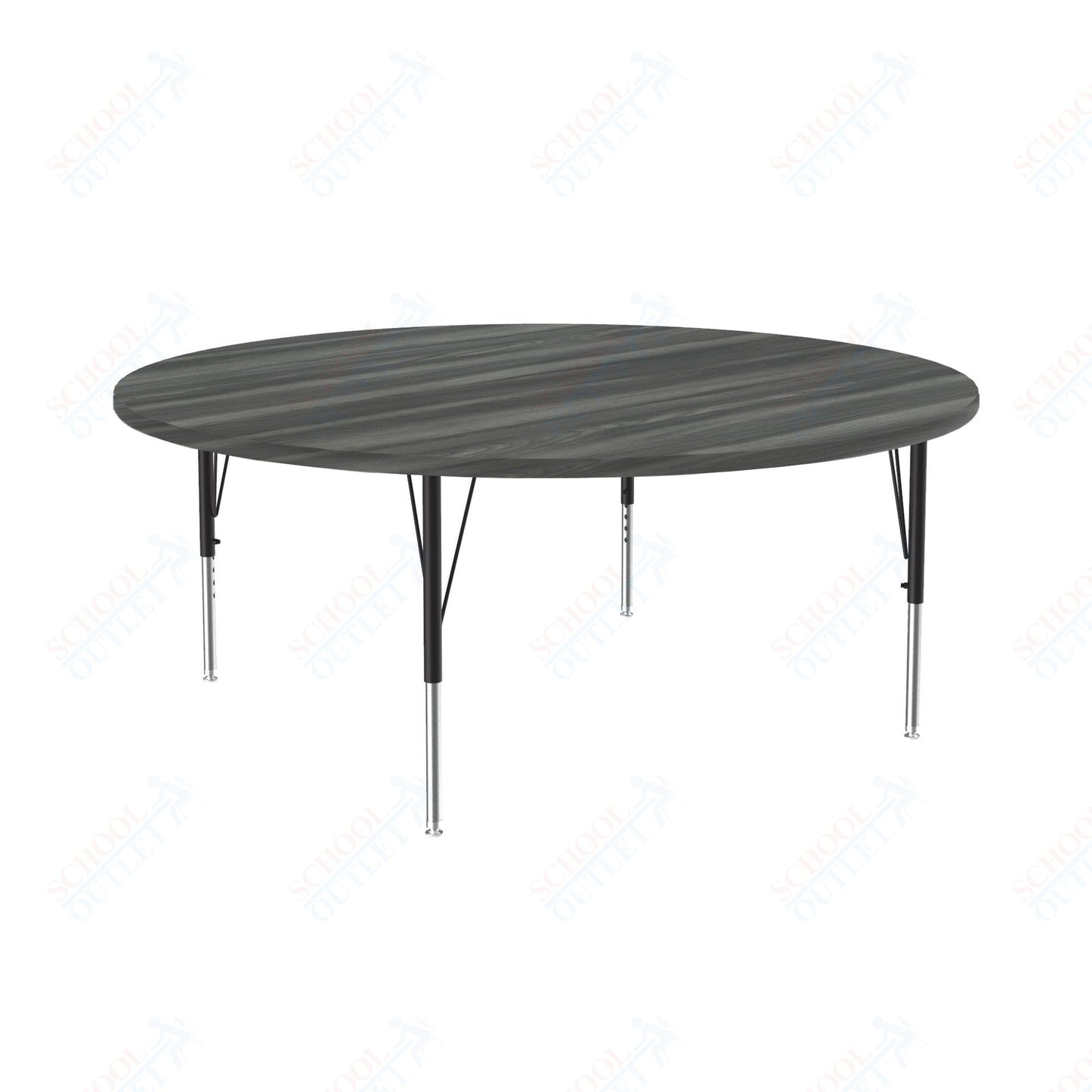 Correll Round Deluxe High - Pressure Top Activity Tables 60"W x 60"L x 19 - 29"H Adjustable Height (COR - A60 - RND - XX) - SchoolOutlet