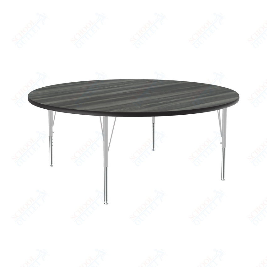 Correll Round Deluxe High - Pressure Top Activity Tables 60"W x 60"L x 19 - 29"H Adjustable Height (COR - A60 - RND - XX) - SchoolOutlet