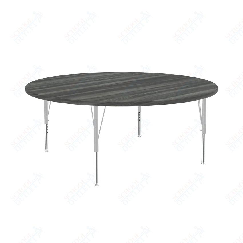 Correll Round Deluxe High - Pressure Top Activity Tables 60"W x 60"L x 19 - 29"H Adjustable Height (COR - A60 - RND - XX) - SchoolOutlet