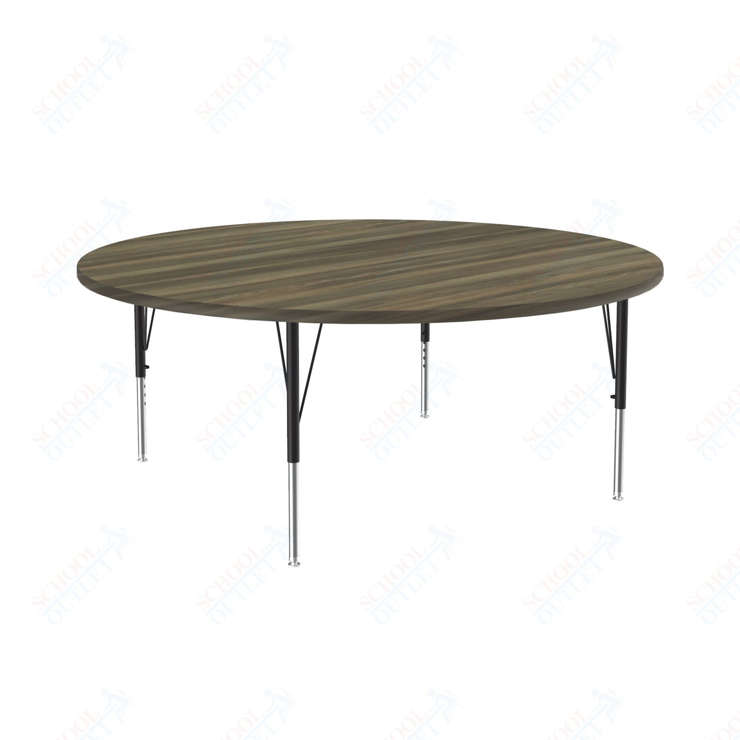 Correll Round Deluxe High - Pressure Top Activity Tables 60"W x 60"L x 19 - 29"H Adjustable Height (COR - A60 - RND - XX) - SchoolOutlet