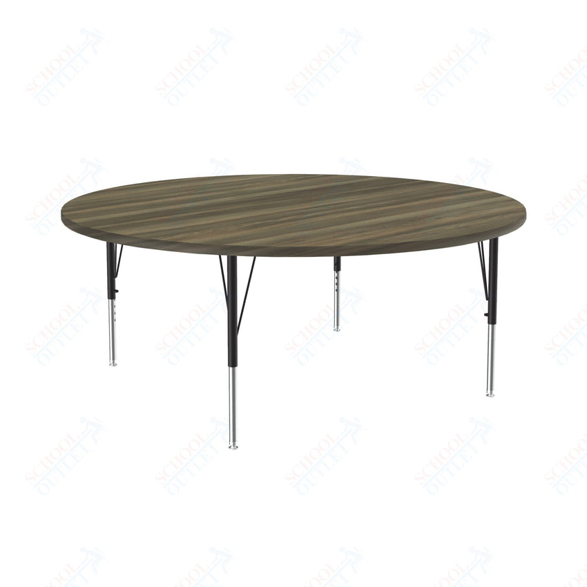 Correll Round Deluxe High - Pressure Top Activity Tables 60"W x 60"L x 19 - 29"H Adjustable Height (COR - A60 - RND - XX) - SchoolOutlet