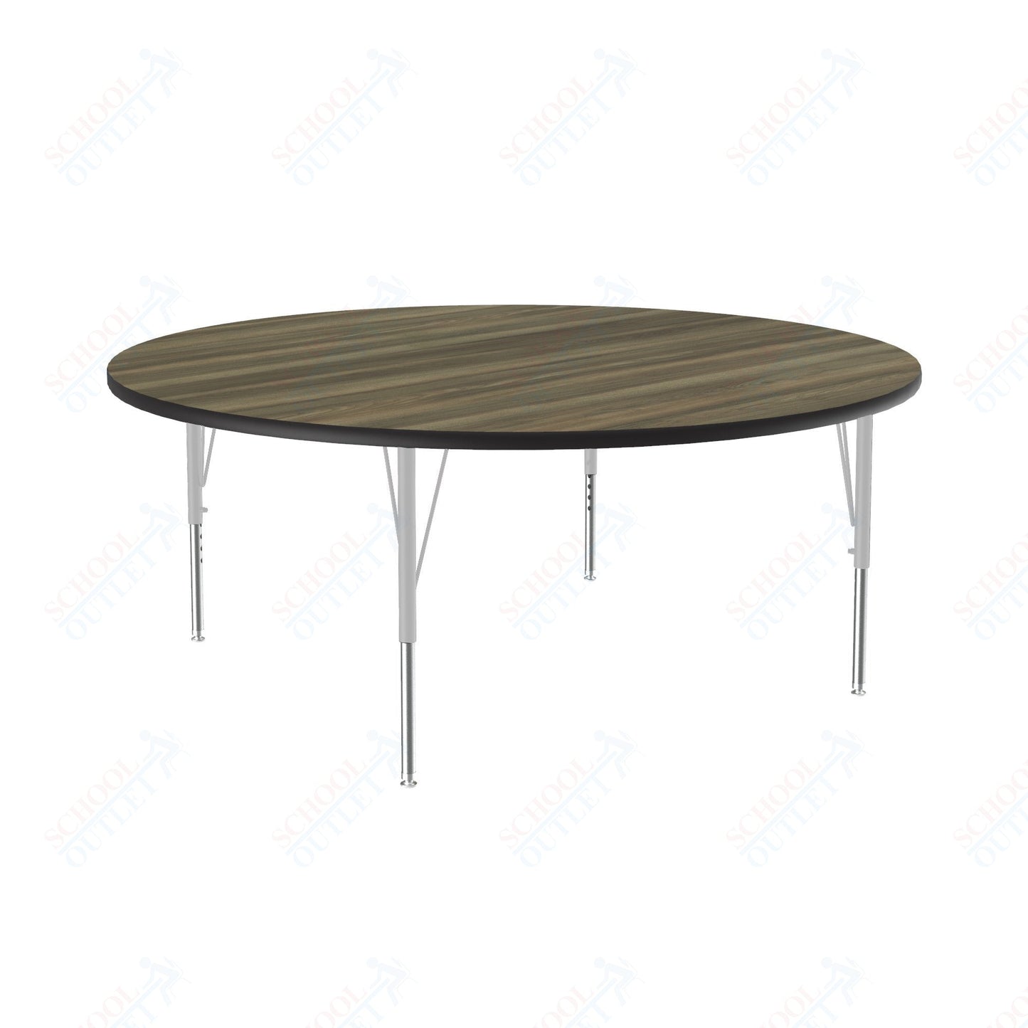 Correll Round Deluxe High - Pressure Top Activity Tables 60"W x 60"L x 19 - 29"H Adjustable Height (COR - A60 - RND - XX) - SchoolOutlet