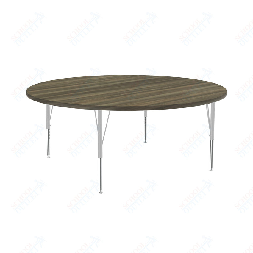 Correll Round Deluxe High - Pressure Top Activity Tables 60"W x 60"L x 19 - 29"H Adjustable Height (COR - A60 - RND - XX) - SchoolOutlet