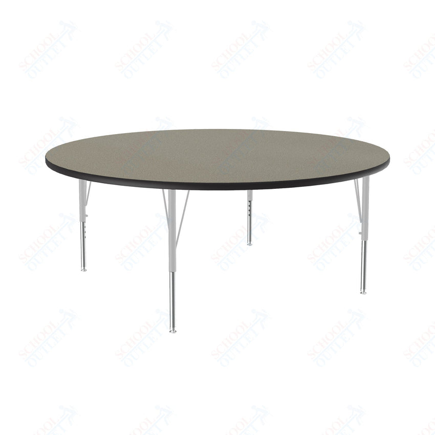 Correll Round Deluxe High - Pressure Top Activity Tables 60"W x 60"L x 19 - 29"H Adjustable Height (COR - A60 - RND - XX) - SchoolOutlet