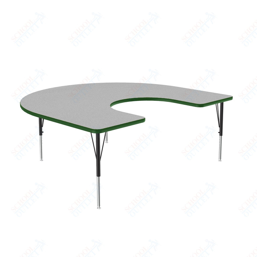 Correll Horseshoe Deluxe High - Pressure Top Activity Tables 60"W x 66"L x 19 - 29"H Adjustable Height (COR - A6066 - XX) - SchoolOutlet