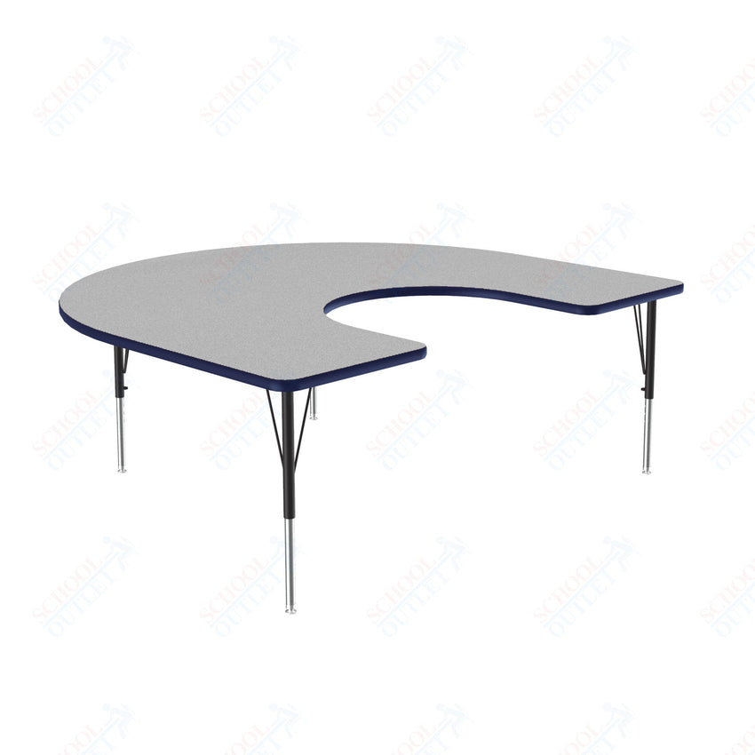 Correll Horseshoe Deluxe High - Pressure Top Activity Tables 60"W x 66"L x 19 - 29"H Adjustable Height (COR - A6066 - XX) - SchoolOutlet