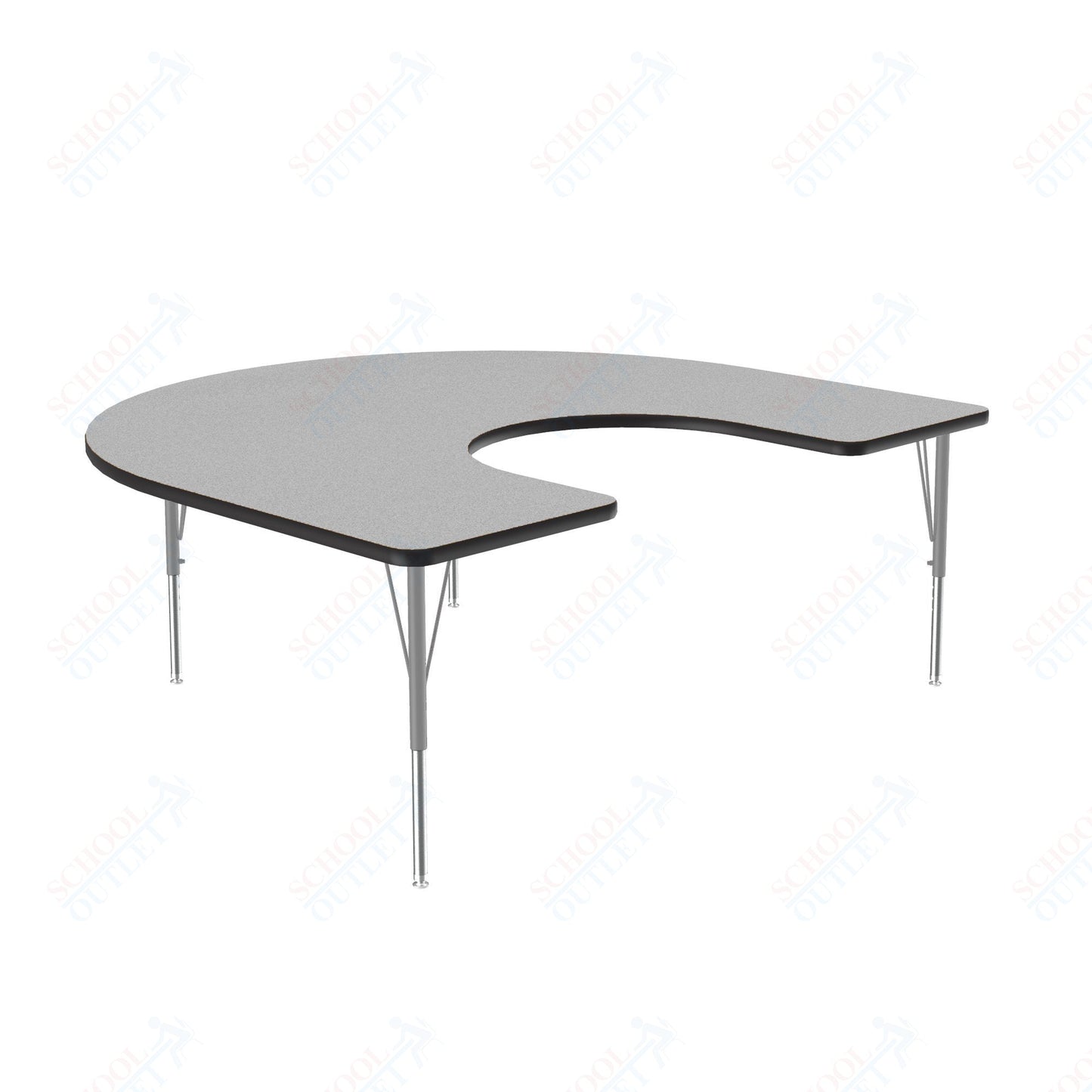 Correll Horseshoe Deluxe High - Pressure Top Activity Tables 60"W x 66"L x 19 - 29"H Adjustable Height (COR - A6066 - XX) - SchoolOutlet