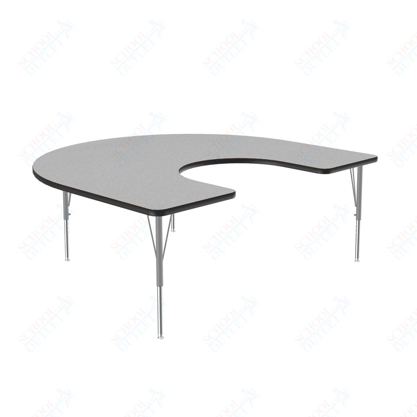 Correll Horseshoe Deluxe High - Pressure Top Activity Tables 60"W x 66"L x 19 - 29"H Adjustable Height (COR - A6066 - XX) - SchoolOutlet