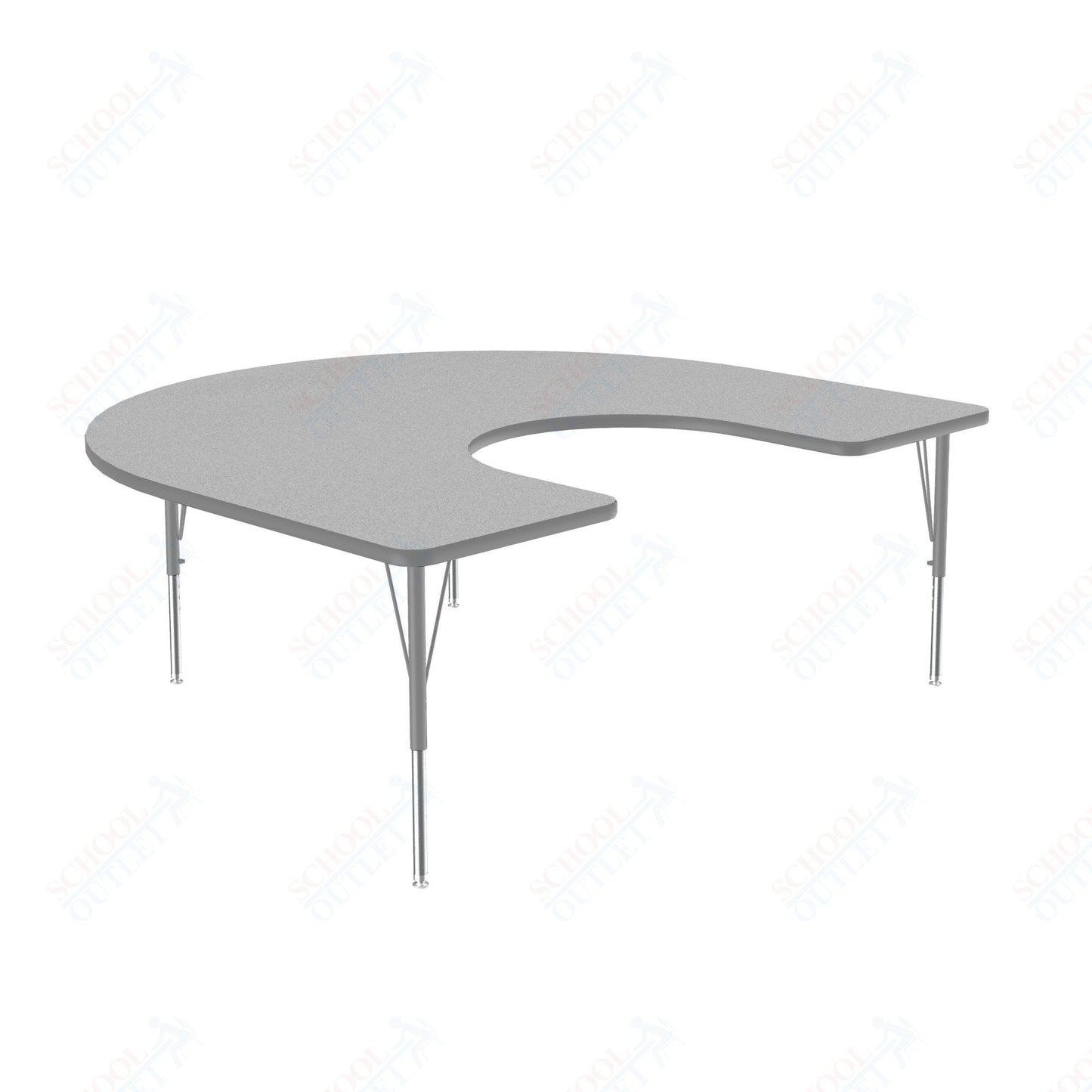 Correll Horseshoe Deluxe High - Pressure Top Activity Tables 60"W x 66"L x 19 - 29"H Adjustable Height (COR - A6066 - XX) - SchoolOutlet
