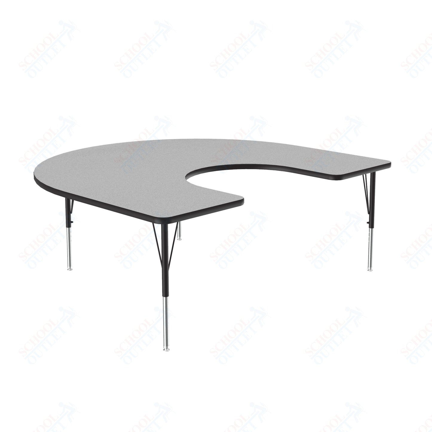 Correll Horseshoe Deluxe High - Pressure Top Activity Tables 60"W x 66"L x 19 - 29"H Adjustable Height (COR - A6066 - XX) - SchoolOutlet
