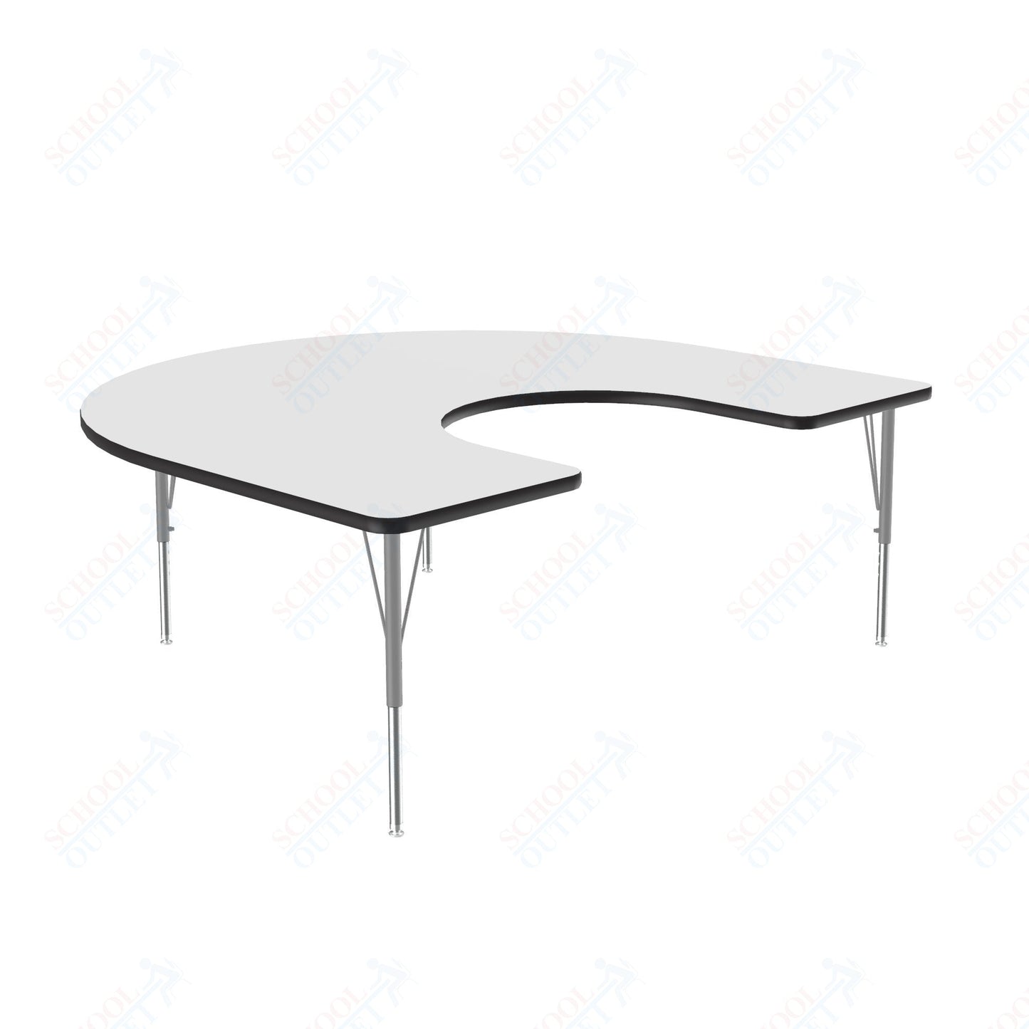 Correll Horseshoe Deluxe High - Pressure Top Activity Tables 60"W x 66"L x 19 - 29"H Adjustable Height (COR - A6066 - XX) - SchoolOutlet