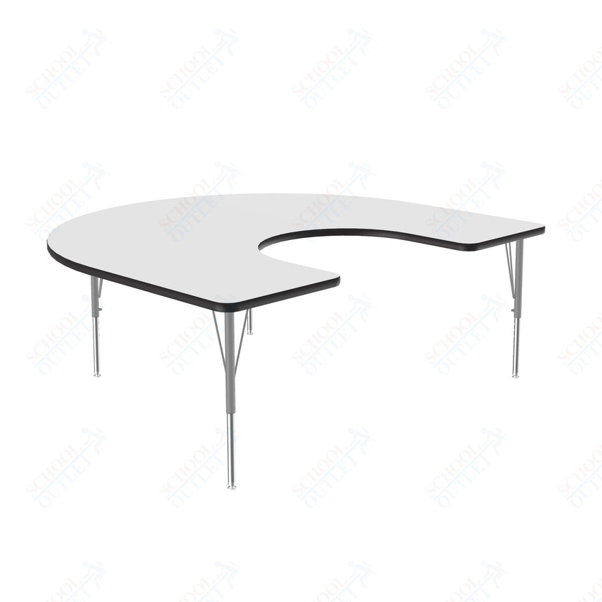 Correll Horseshoe Deluxe High - Pressure Top Activity Tables 60"W x 66"L x 19 - 29"H Adjustable Height (COR - A6066 - XX) - SchoolOutlet