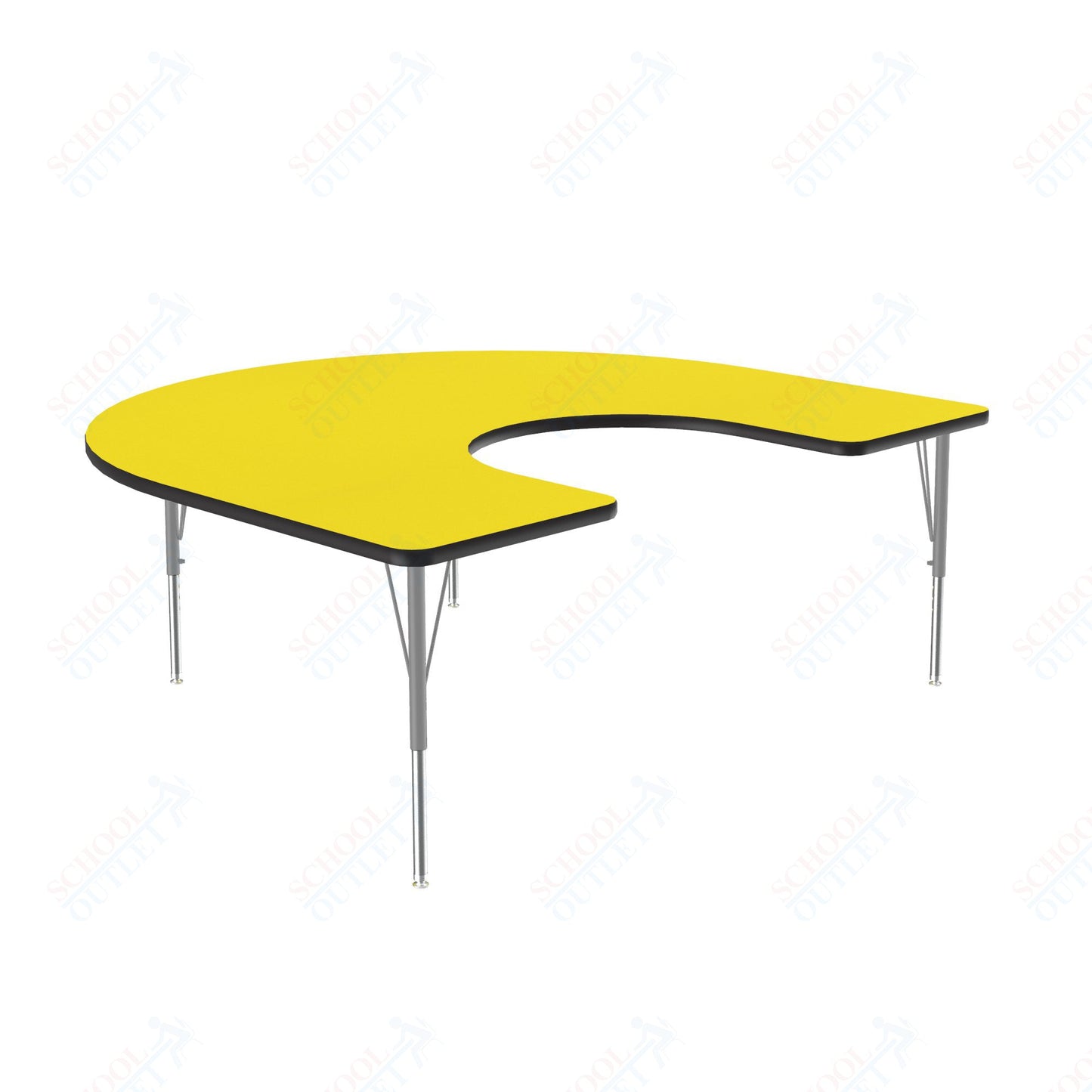 Correll Horseshoe Deluxe High - Pressure Top Activity Tables 60"W x 66"L x 19 - 29"H Adjustable Height (COR - A6066 - XX) - SchoolOutlet