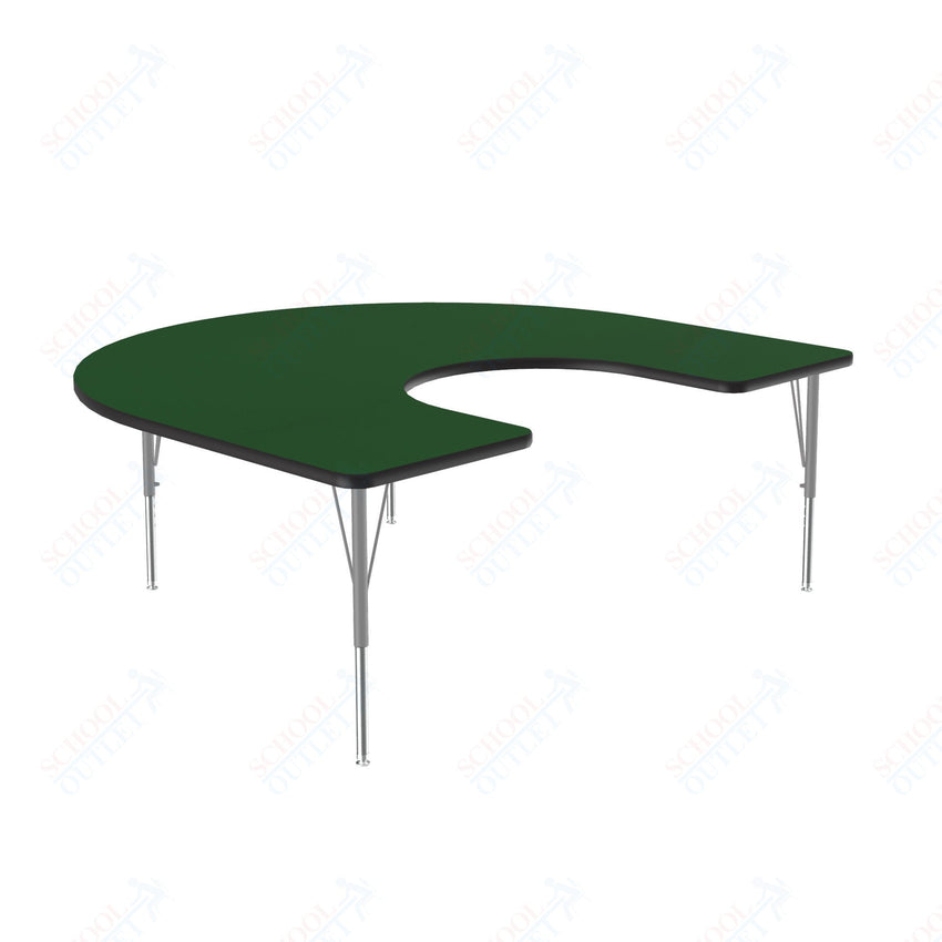 Correll Horseshoe Deluxe High - Pressure Top Activity Tables 60"W x 66"L x 19 - 29"H Adjustable Height (COR - A6066 - XX) - SchoolOutlet