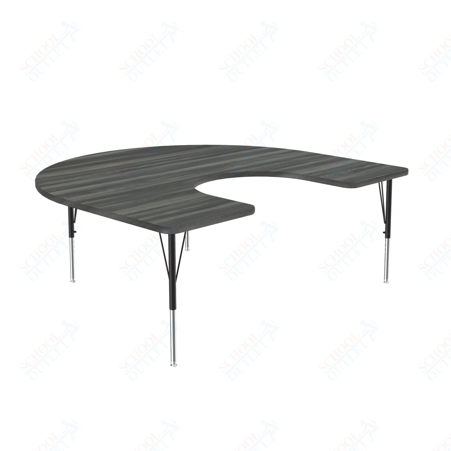 Correll Horseshoe Deluxe High - Pressure Top Activity Tables 60"W x 66"L x 19 - 29"H Adjustable Height (COR - A6066 - XX) - SchoolOutlet