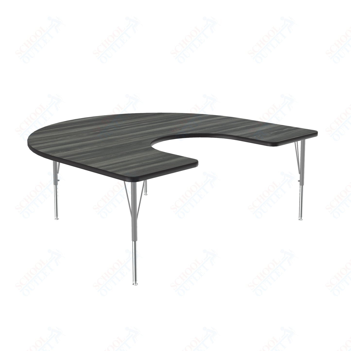 Correll Horseshoe Deluxe High - Pressure Top Activity Tables 60"W x 66"L x 19 - 29"H Adjustable Height (COR - A6066 - XX) - SchoolOutlet