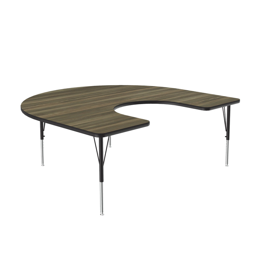 Correll Horseshoe Deluxe High - Pressure Top Activity Tables 60"W x 66"L x 19 - 29"H Adjustable Height (COR - A6066 - XX) - SchoolOutlet