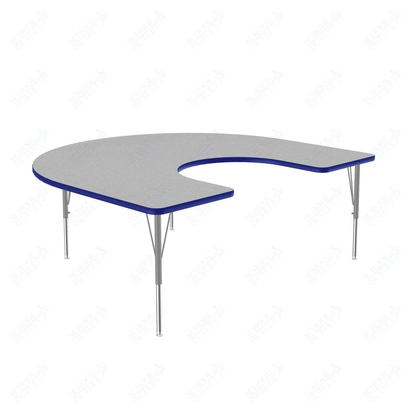 Correll Horseshoe Commercial Laminate Top Activity Tables 60"W x 66"L x 19 - 29"H Adjustable Height (COR - A6066TF - HOR - XX) - SchoolOutlet