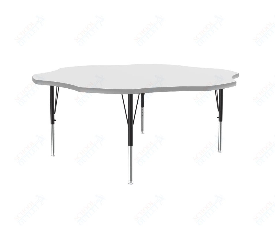 Correll Flower Markerboard - Dry Erase Deluxe High Pressure Top - Activity Tables 60"W x 60"L x 19 - 29"H Adjustable Height (COR - A60DE - FLR - XX) - SchoolOutlet