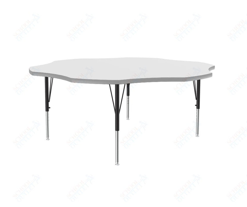 Correll Flower Markerboard - Dry Erase Deluxe High Pressure Top - Activity Tables 60"W x 60"L x 19 - 29"H Adjustable Height (COR - A60DE - FLR - XX) - SchoolOutlet