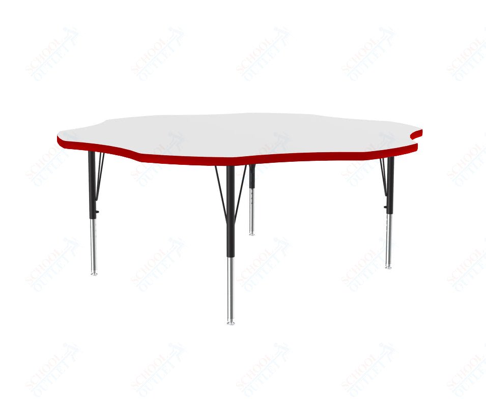 Correll Flower Markerboard - Dry Erase Deluxe High Pressure Top - Activity Tables 60"W x 60"L x 19 - 29"H Adjustable Height (COR - A60DE - FLR - XX) - SchoolOutlet
