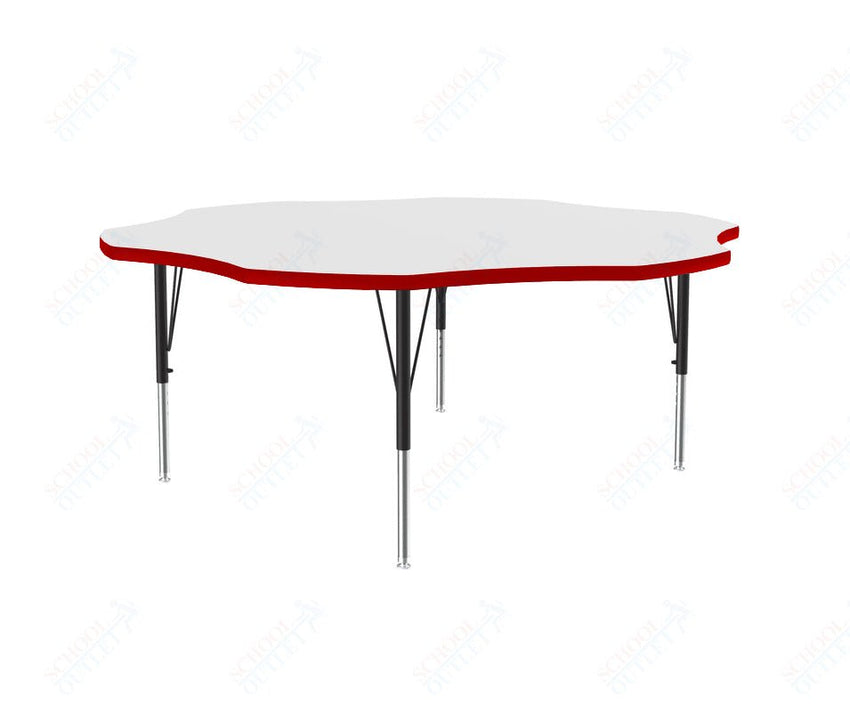 Correll Flower Markerboard - Dry Erase Deluxe High Pressure Top - Activity Tables 60"W x 60"L x 19 - 29"H Adjustable Height (COR - A60DE - FLR - XX) - SchoolOutlet