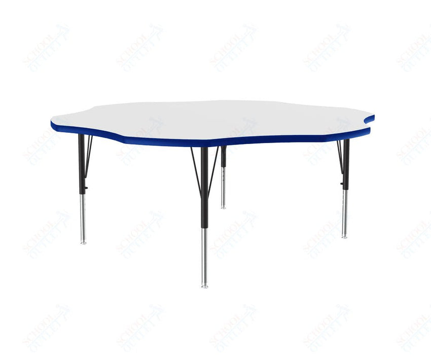 Correll Flower Markerboard - Dry Erase Deluxe High Pressure Top - Activity Tables 60"W x 60"L x 19 - 29"H Adjustable Height (COR - A60DE - FLR - XX) - SchoolOutlet