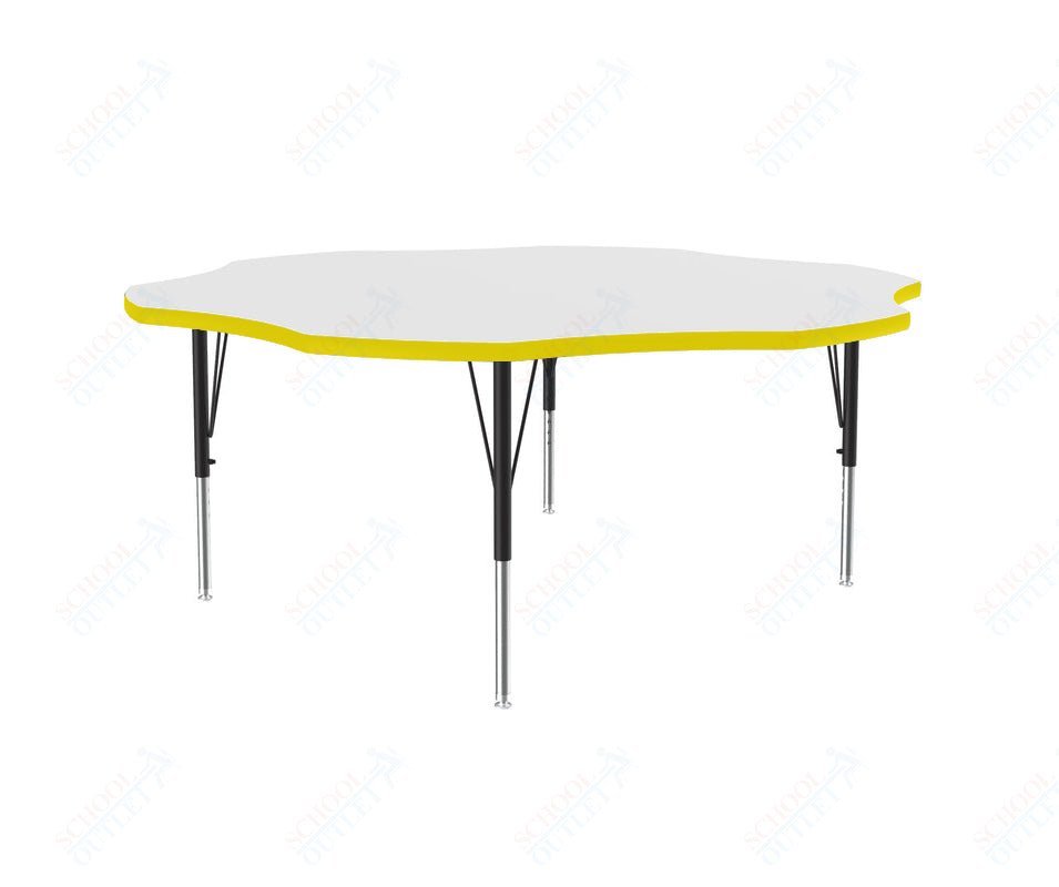 Correll Flower Markerboard - Dry Erase Deluxe High Pressure Top - Activity Tables 60"W x 60"L x 19 - 29"H Adjustable Height (COR - A60DE - FLR - XX) - SchoolOutlet