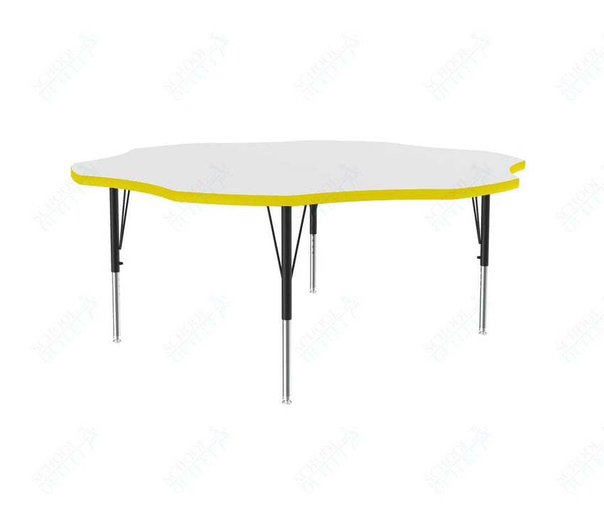 Correll Flower Markerboard - Dry Erase Deluxe High Pressure Top - Activity Tables 60"W x 60"L x 19 - 29"H Adjustable Height (COR - A60DE - FLR - XX) - SchoolOutlet